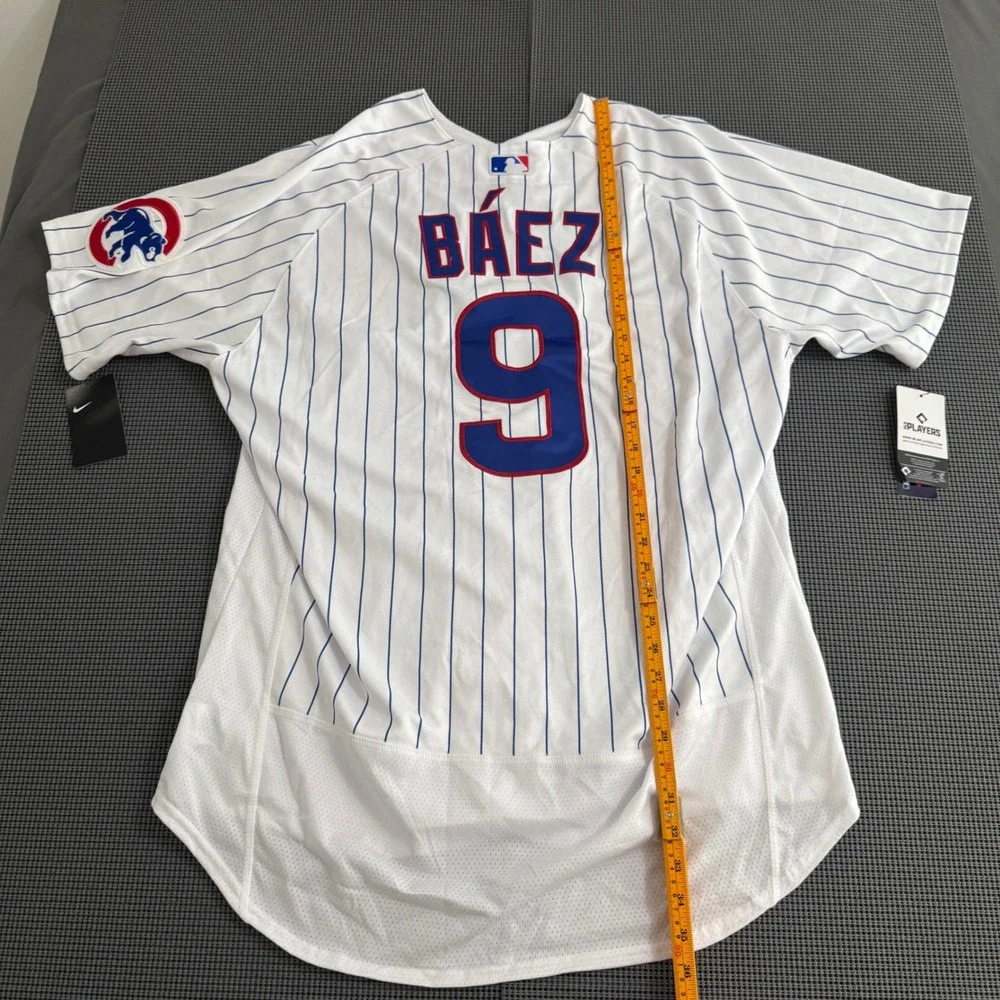 Nike Cubs Javier Baez 9 Authentic Pinstripe Jersey Mens 52 NWT